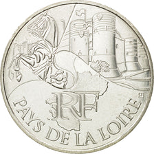 France, 10 Euro, Pays de la Loire, 2011, MS(63), Silver, KM:1746