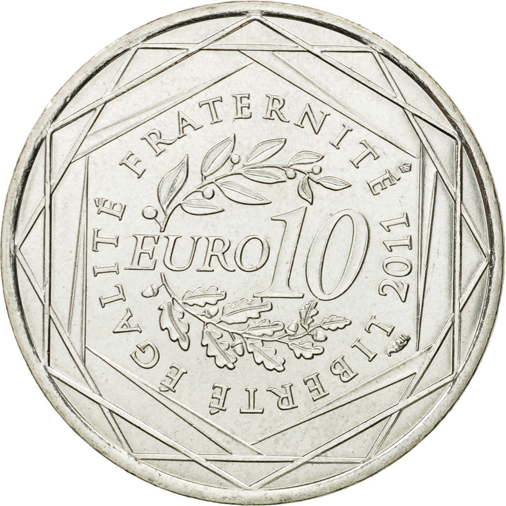 France, 10 Euro, Pays de la Loire, 2011, MS(63), Silver, KM:1746
