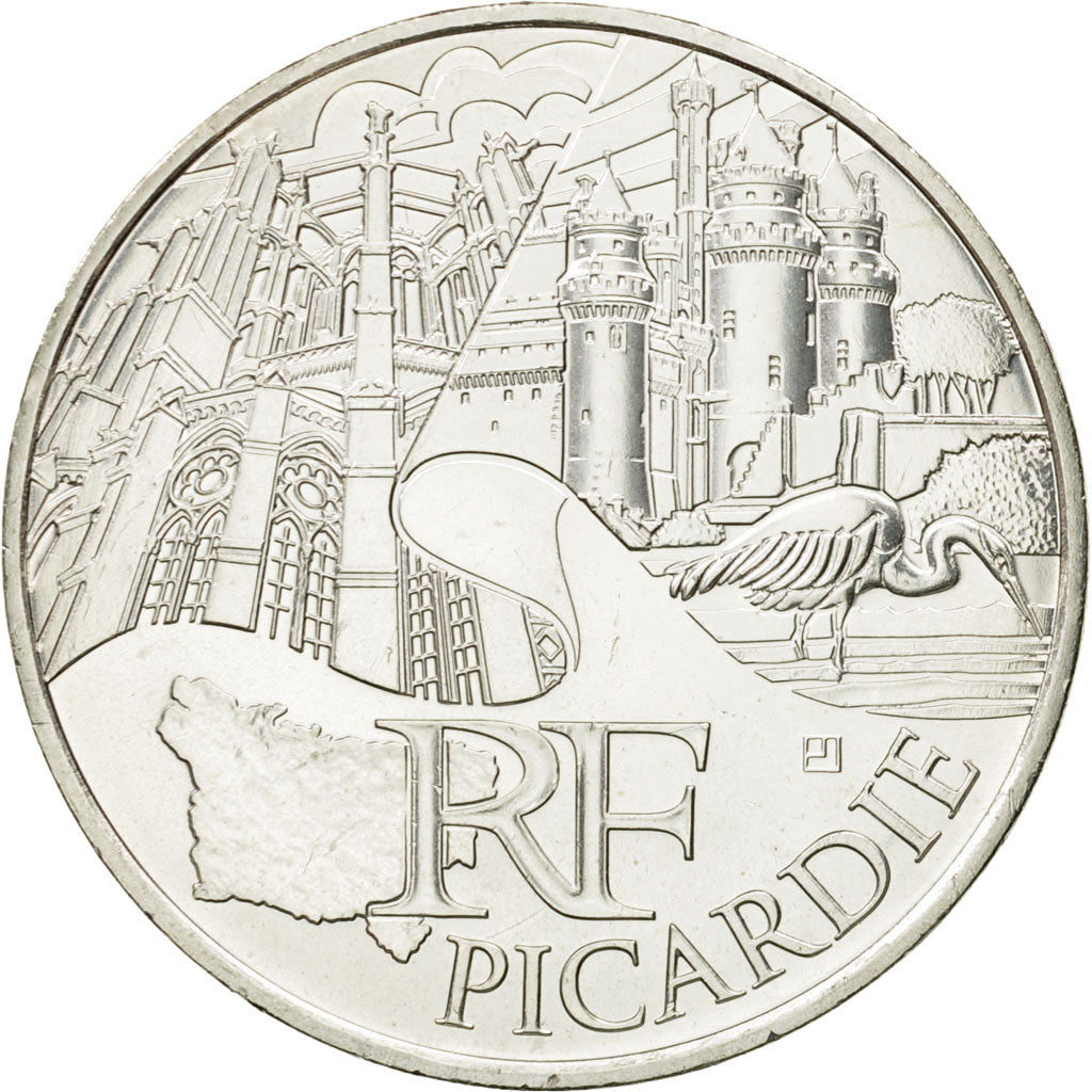 France, 10 Euro, Picardie, 2011, MS(63), Silver, KM:1747