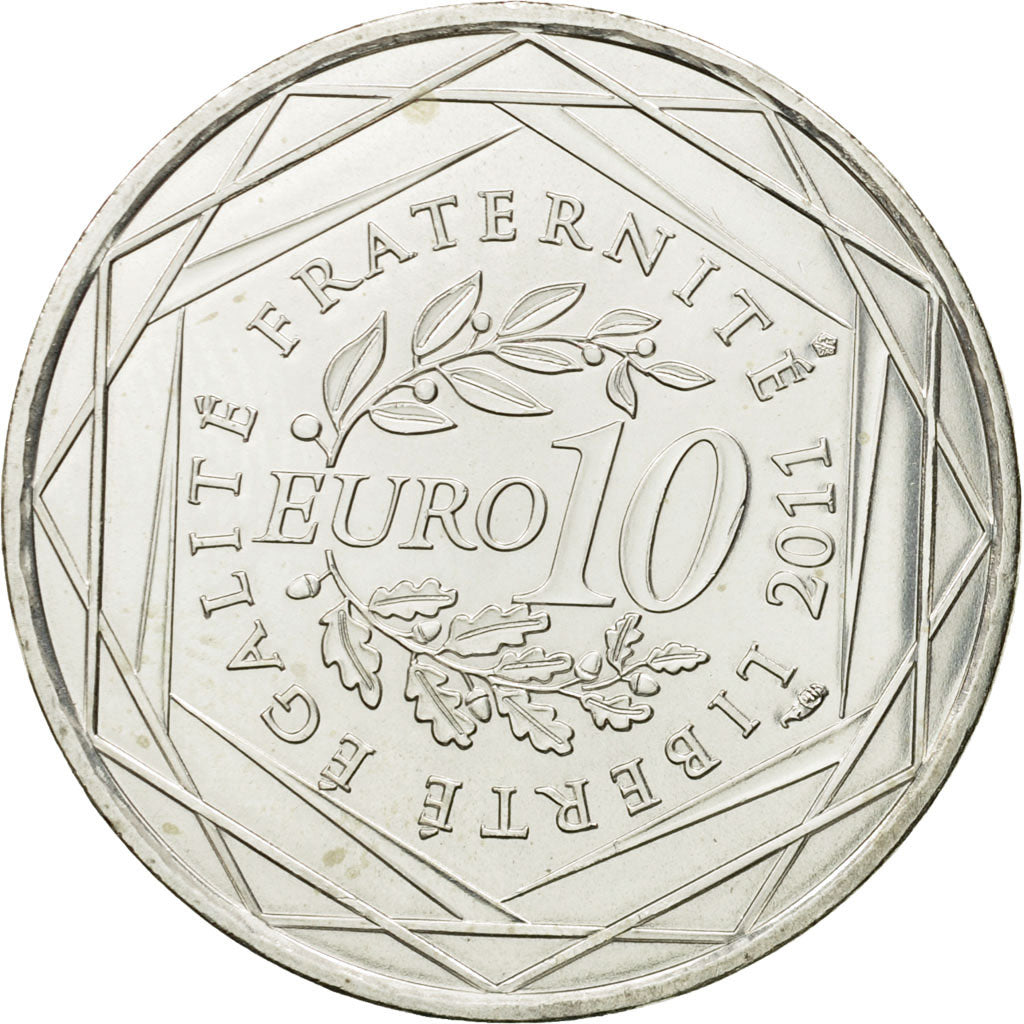 France, 10 Euro, Picardie, 2011, MS(63), Silver, KM:1747