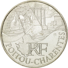 France, 10 Euro, Poitou-Charentes, 2011, MS(63), Silver, KM:1748