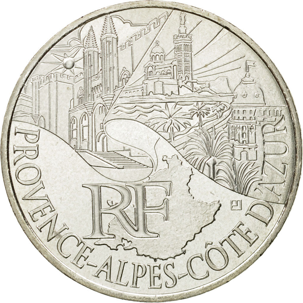 France, 10 Euro, Provence-Alpes-Cote d'Azur, 2011, SPL, Argent, KM:1749