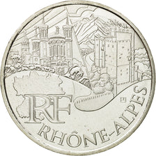 France, 10 Euro, Rhône Alpes, 2011, MS(63), Silver, KM:1751