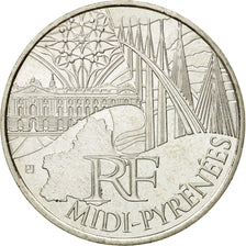France, 10 Euro, Midi-Pyrénées, 2011, MS(63), Silver, KM:1752