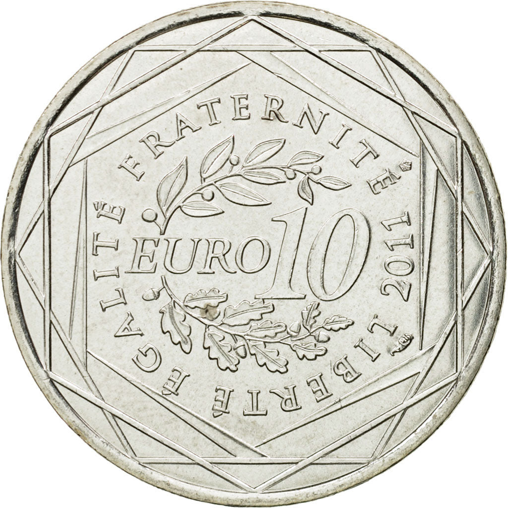 France, 10 Euro, Midi-Pyrénées, 2011, MS(63), Silver, KM:1752