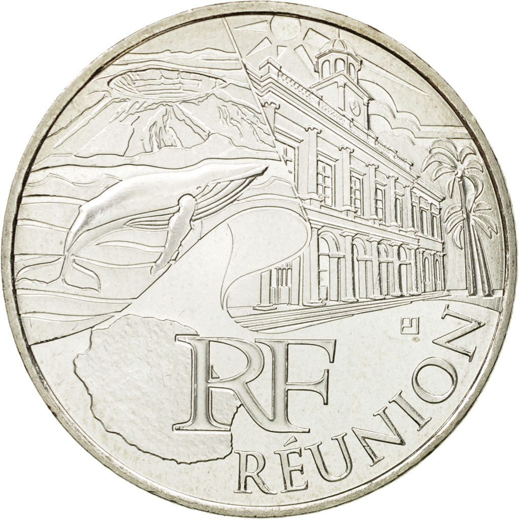 France, 10 Euro, Réunion, 2011, MS(63), Silver, KM:1750