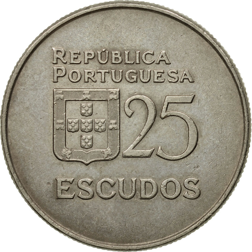 Coin, Portugal, 25 Escudos, 1983, EF(40-45), Copper-nickel, KM:607a