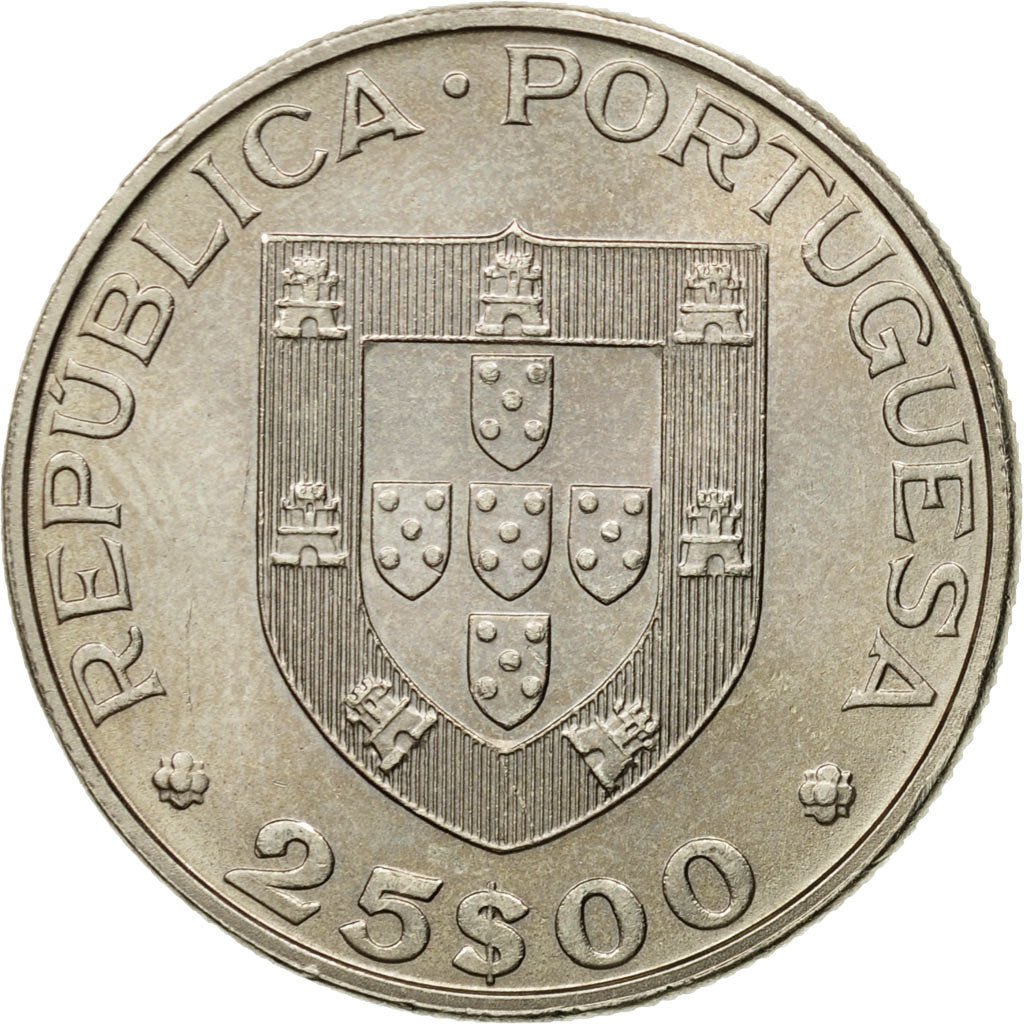 Coin, Portugal, 25 Escudos, 1983, EF(40-45), Copper-nickel, KM:619