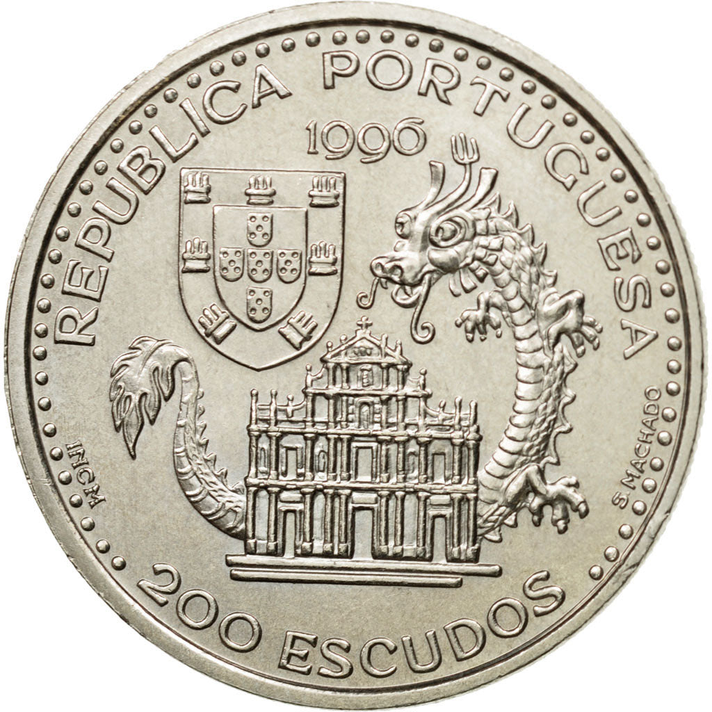 Coin, Portugal, 200 Escudos, 1996, AU(55-58), Copper-nickel, KM:691