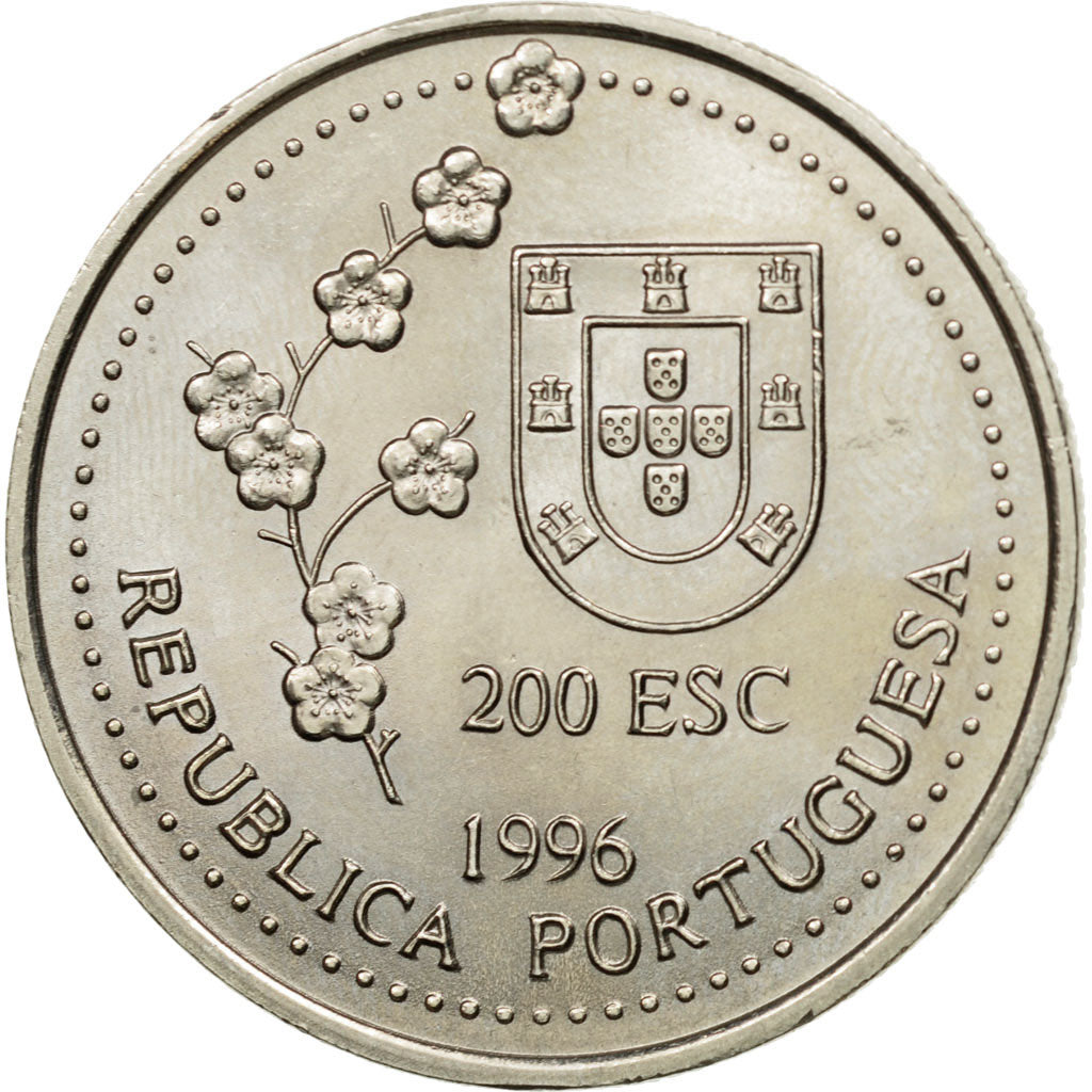 Coin, Portugal, 200 Escudos, 1996, AU(55-58), Copper-nickel, KM:692