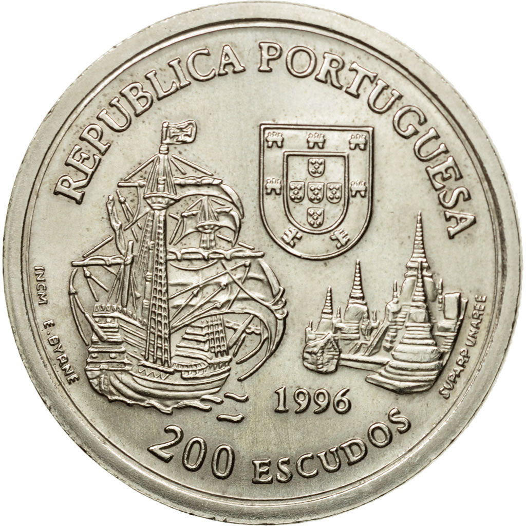Coin, Portugal, 200 Escudos, 1996, AU(55-58), Copper-nickel, KM:689