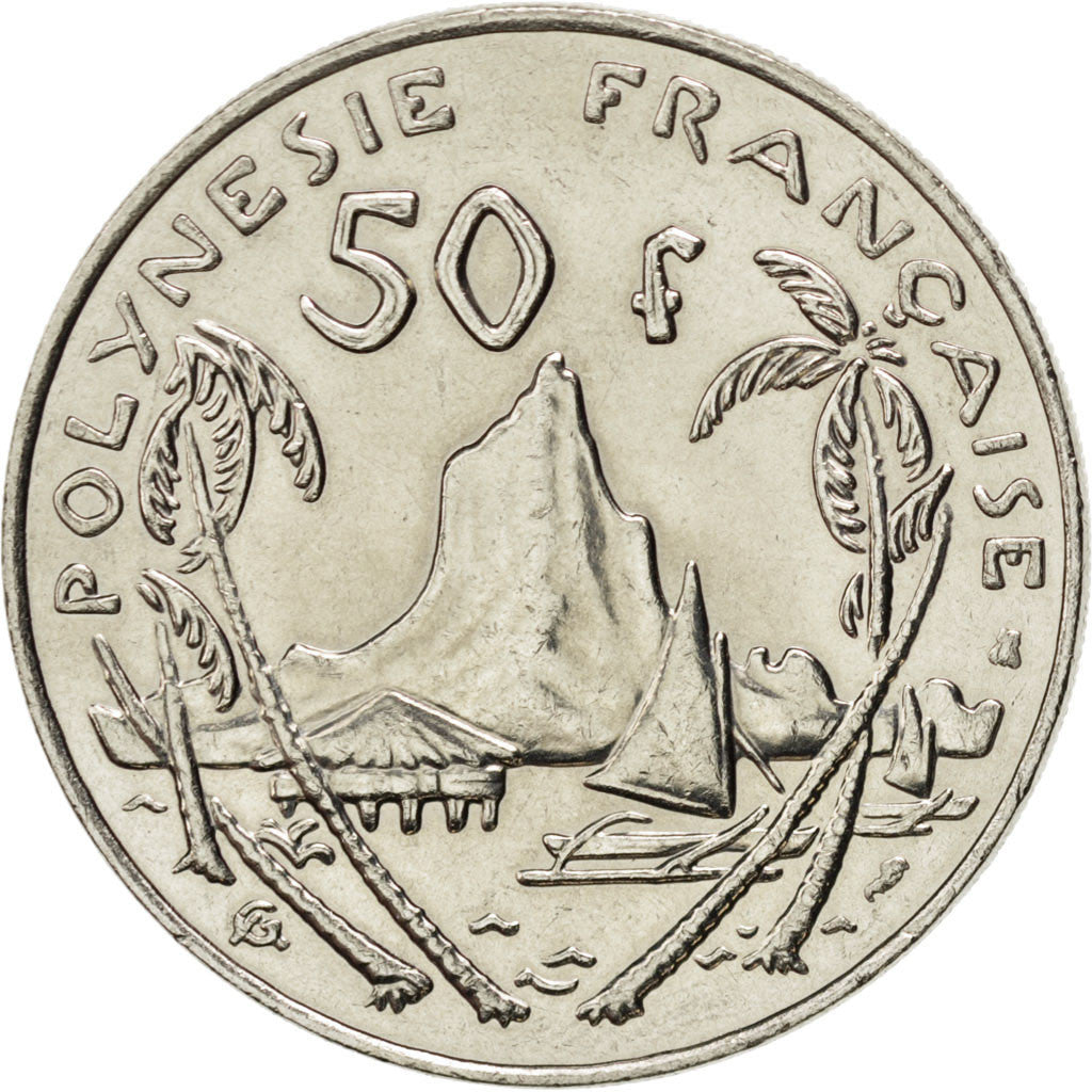 FRENCH POLYNESIA, 50 Francs, 1995, Paris, KM #13, MS(63), Nickel, 33, Lecompte..