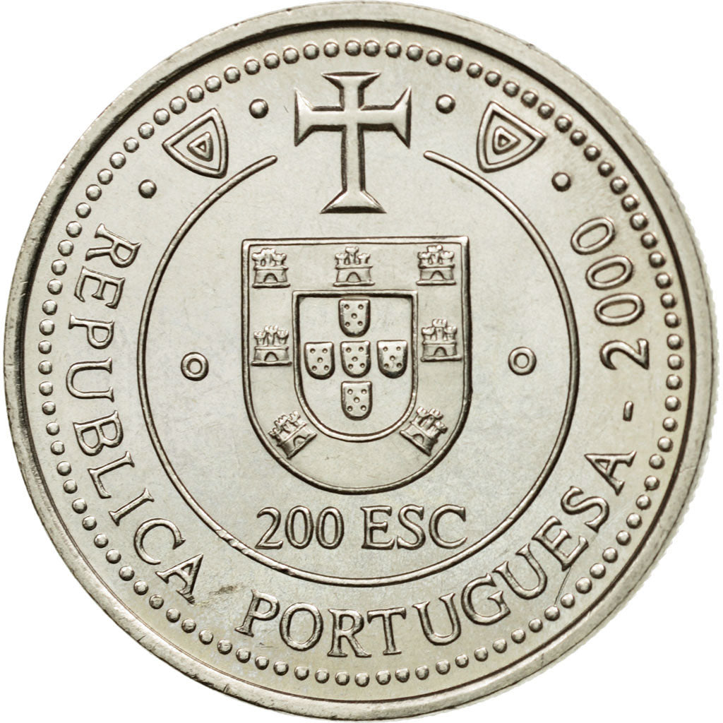 Coin, Portugal, 200 Escudos, 2000, Lisbon, AU(55-58), Copper-nickel, KM:729