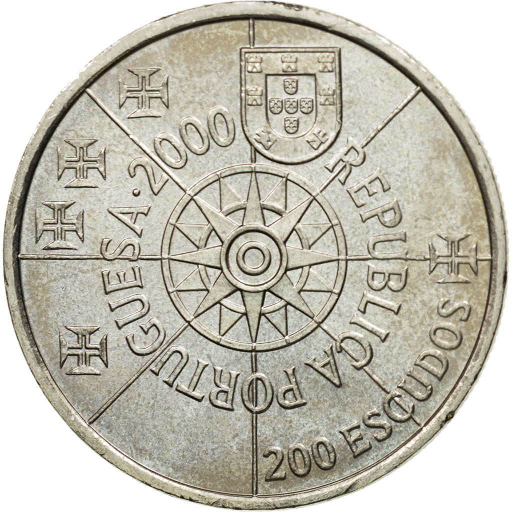 Coin, Portugal, 200 Escudos, 2000, Lisbon, AU(55-58), Copper-nickel, KM:730