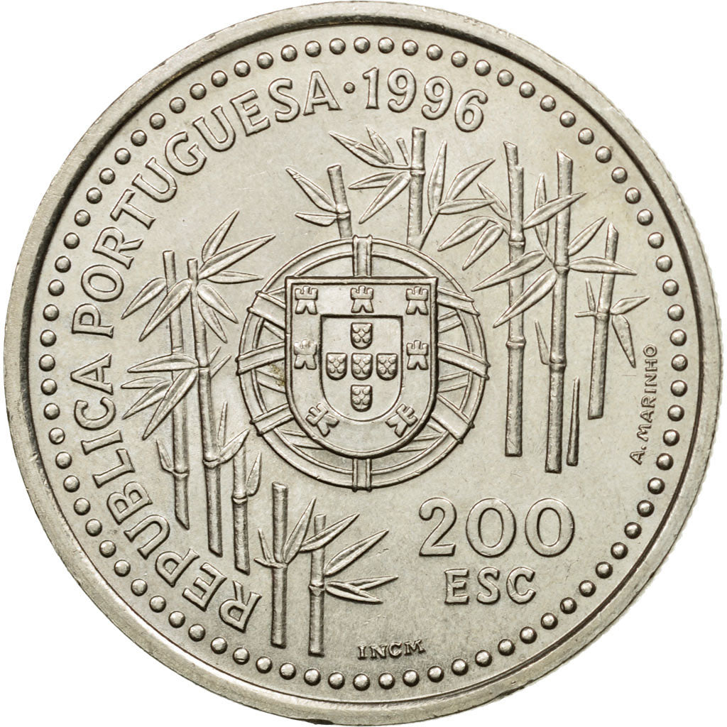 Coin, Portugal, 200 Escudos, 1996, AU(55-58), Copper-nickel, KM:690