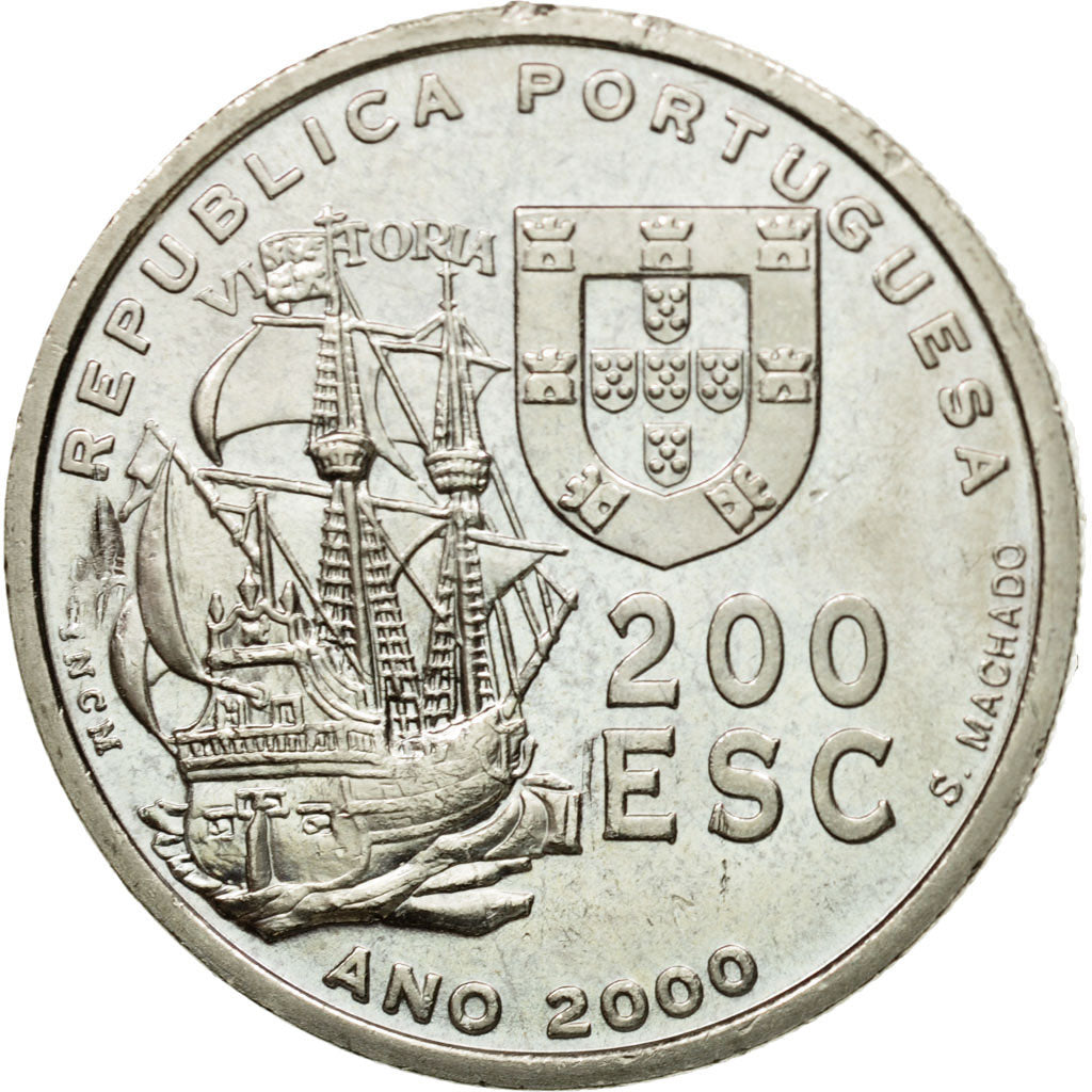 Münze, Portugal, 200 Escudos, 2000, Lisbon, VZ, Copper-nickel, KM:731