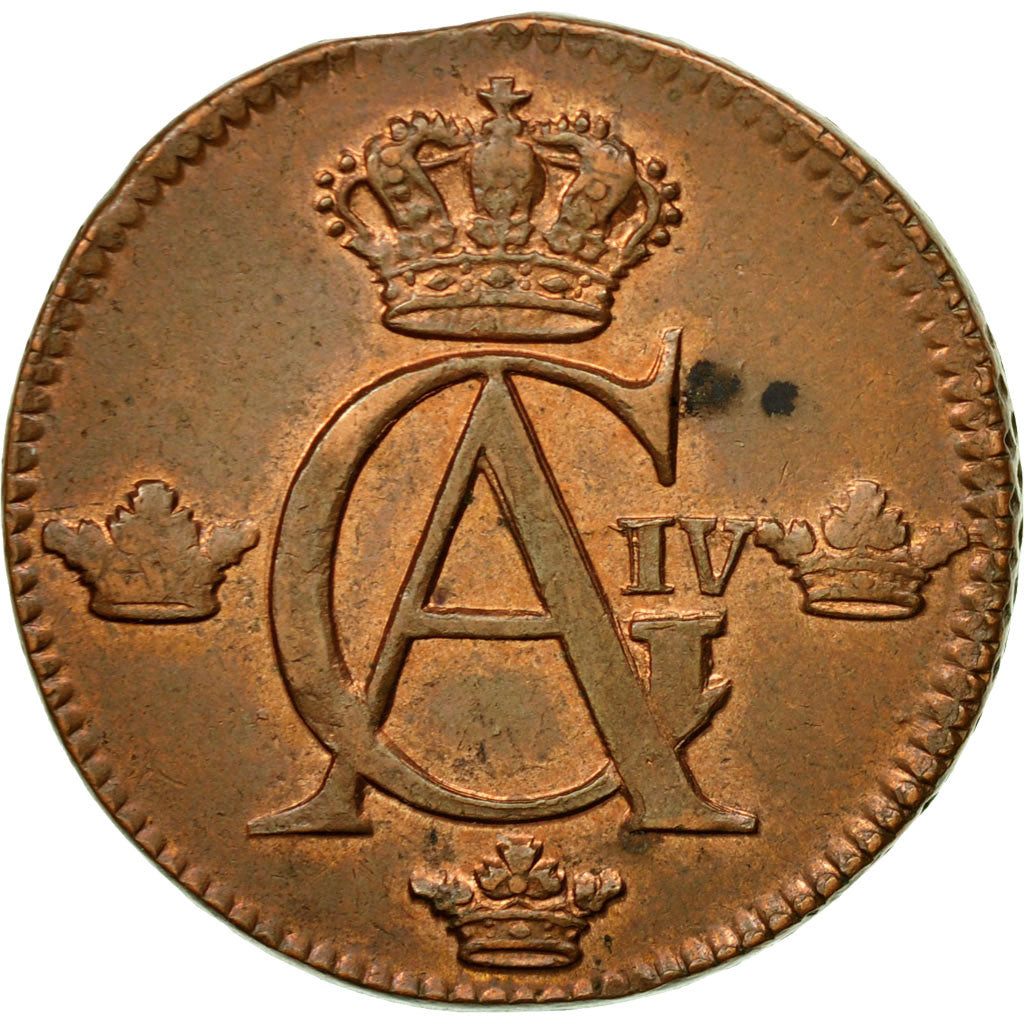 Moneta, Svezia, Gustaf IV Adolf, 1/2 Skilling, 1809, SPL, Rame, KM:565