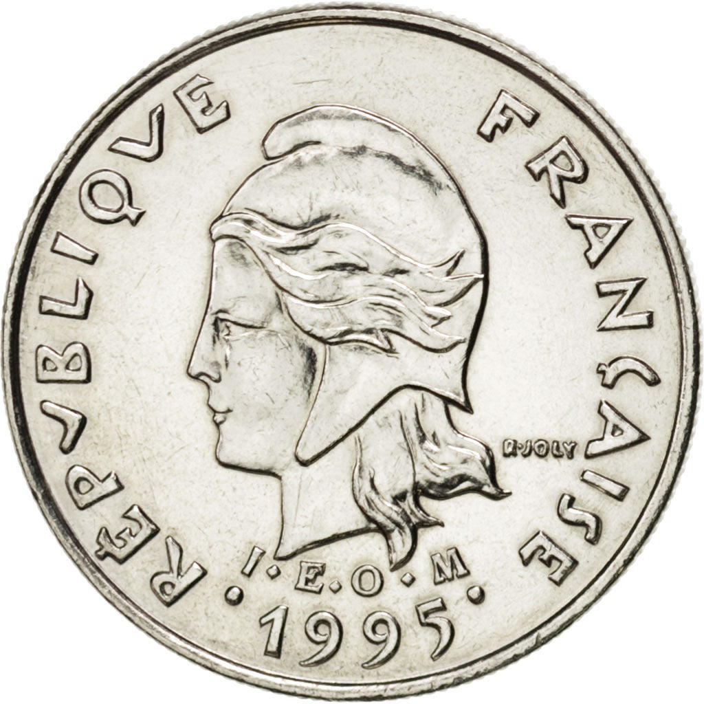 FRENCH POLYNESIA, 10 Francs, 1995, Paris, KM #8, MS(63), Nickel, 24, Lecompte...