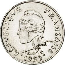 FRENCH POLYNESIA, 10 Francs, 1995, Paris, KM #8, MS(63), Nickel, 24, Lecompte...