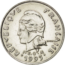 FRENCH POLYNESIA, 10 Francs, 1995, Paris, KM #8, MS(63), Nickel, 24, Lecompte...