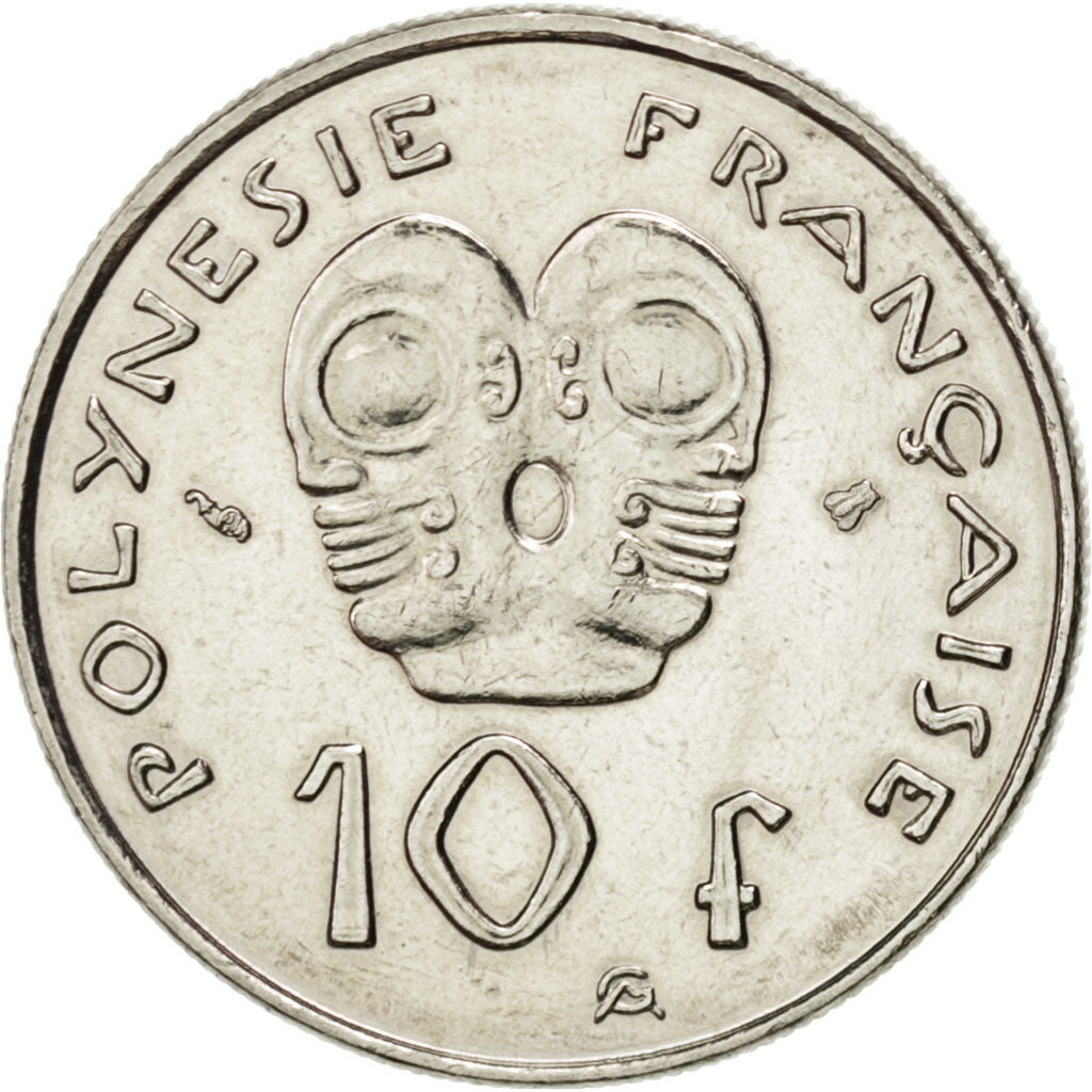 FRENCH POLYNESIA, 10 Francs, 1995, Paris, KM #8, MS(63), Nickel, 24, Lecompte...