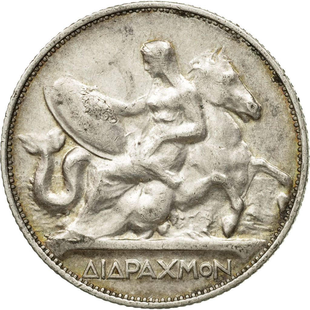 Coin, Greece, George I, 2 Drachmai, 1911, AU(55-58), Silver, KM:61