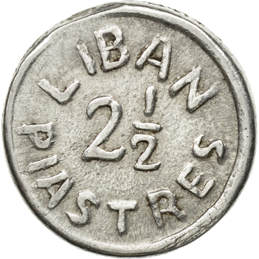 Coin, Lebanon, 2-1/2 Piastres, 1941, AU(50-53), Aluminum, KM:13