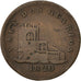GIBRALTAR, 2 Quartos, 1820, KM #Tn9, VF(20-25), Copper, 8.22