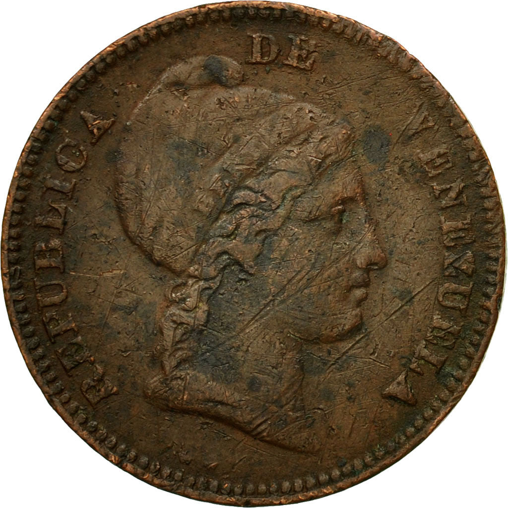 Monnaie, Venezuela, 1/2 Centavo, 1843, TTB, Cuivre, KM:2
