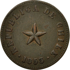Coin, Chile, 1/2 Centavo, 1853, EF(40-45), Copper, KM:126