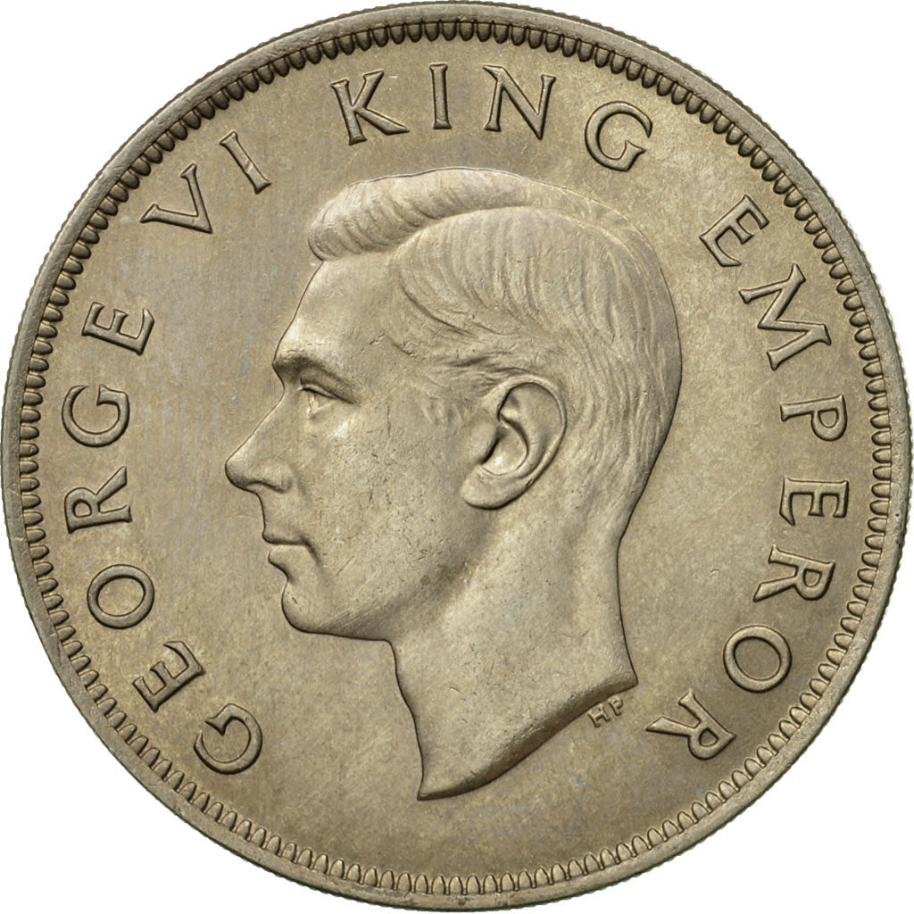 Coin, New Zealand, George VI, 1/2 Crown, 1947, MS(64), Copper-nickel, KM:11a