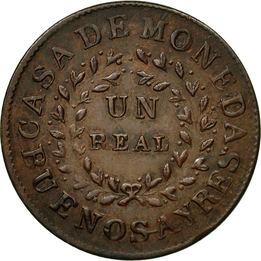 Coin, Argentina, BUENOS AIRES, Real, 1840, AU(50-53), Copper, KM:7