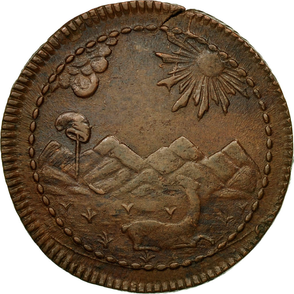 Moneda, Perú, 1/4 Peso, Quarto De; 2 Reales, 1823, Lima, MBC+, Cobre, KM:138