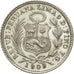 Monnaie, Pérou, 1/2 Dinero, 1909, Lima, SPL, Argent, KM:206.2