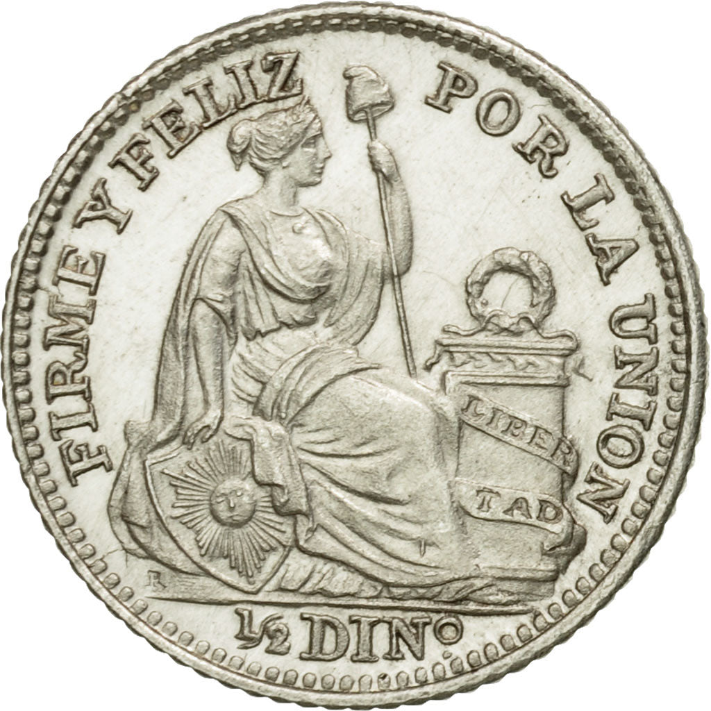 Monnaie, Pérou, 1/2 Dinero, 1909, Lima, SPL, Argent, KM:206.2