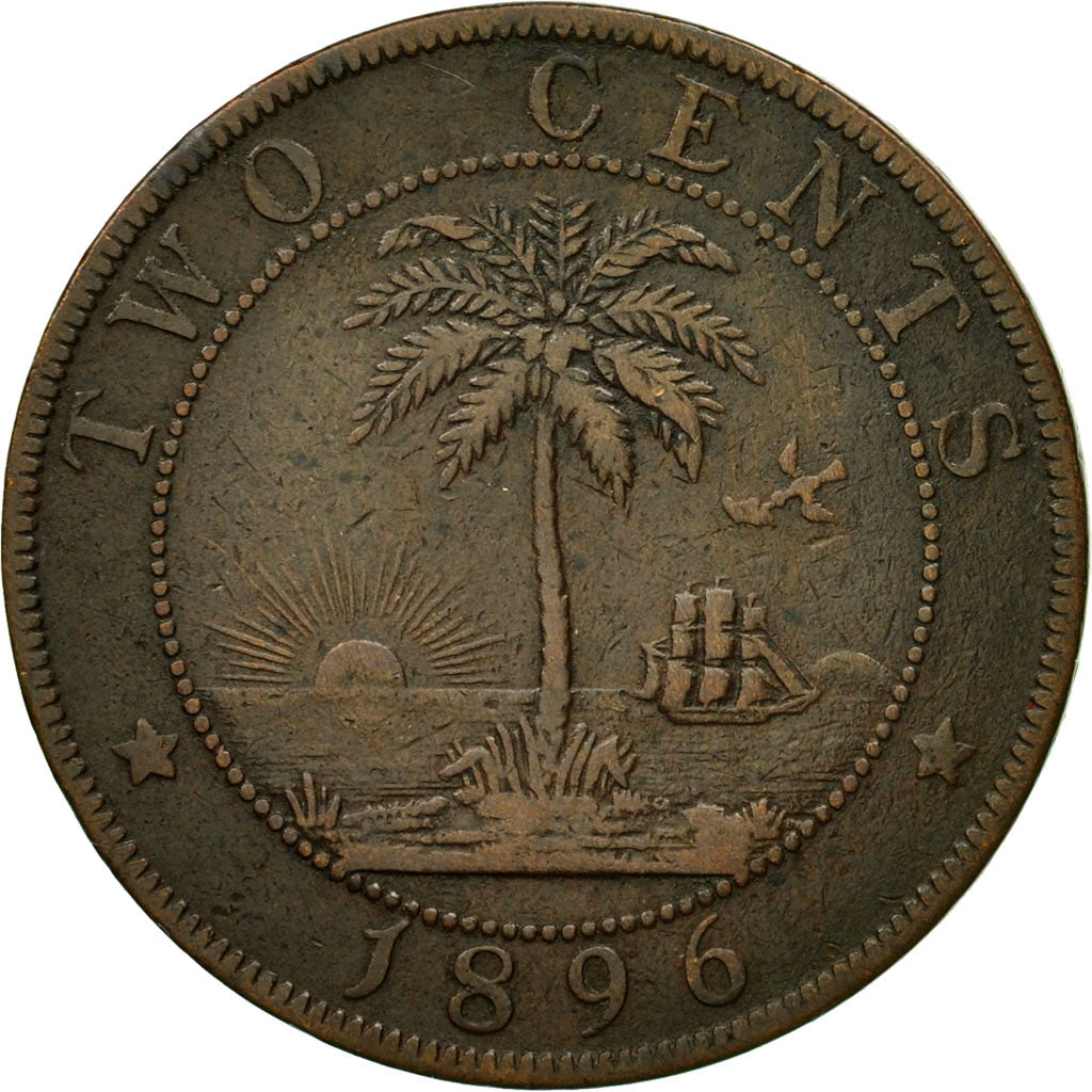 Coin, Liberia, Cent, 1896, Heaton, Birmingham, England, EF(40-45), Bronze, KM:5