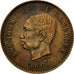 Coin, Cambodia, 5 Centimes, 1860, AU(55-58), Bronze, Lecompte:14
