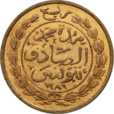 Coin, Tunisia, TUNIS, Sultan Abdul Aziz with Muhammad al-Sadiq Bey, 1/4 Kharub