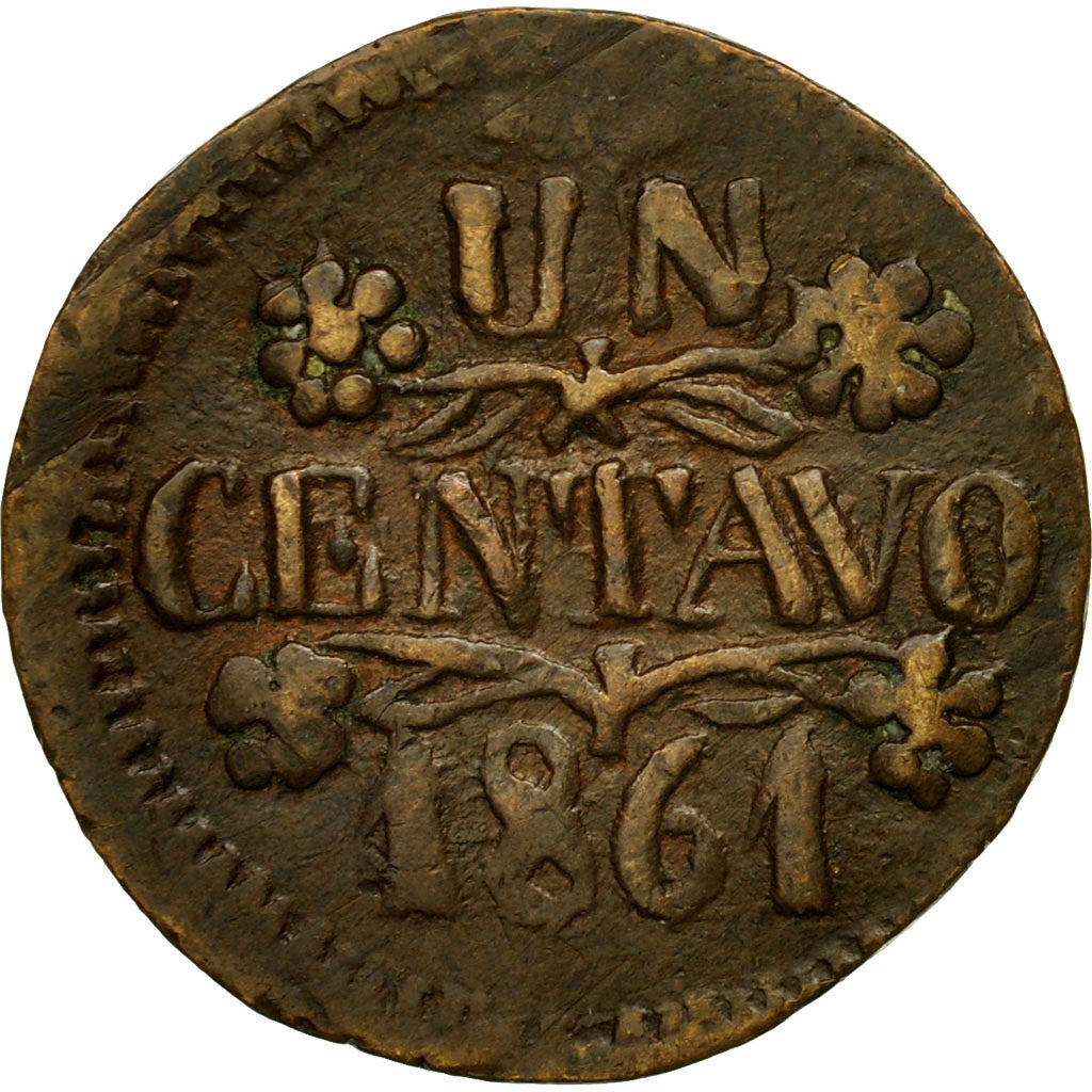 Monnaie, Mexique, Centavo, 1861, TTB, Laiton, KM:L27