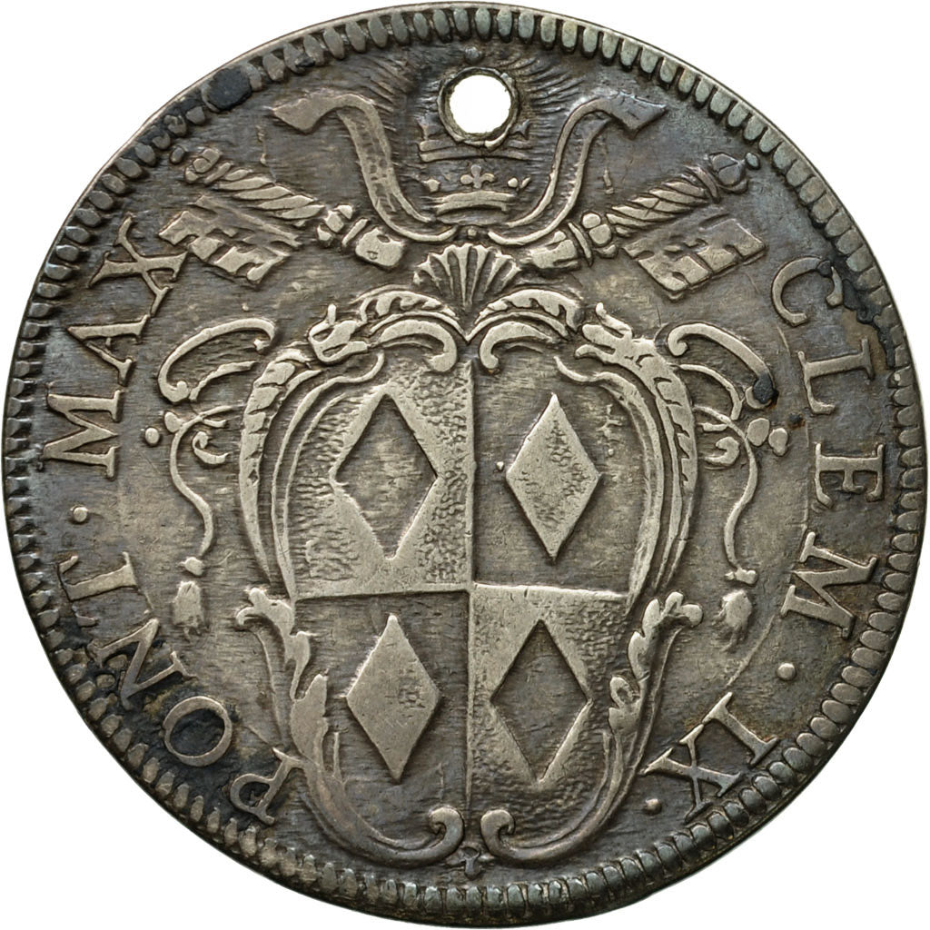 Münze, Italien Staaten, PAPAL STATES, Clement IX, Testone, 30 Baiocchi, 1667
