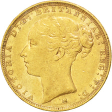 AUSTRALIA, Sovereign, 1887, Melbourne, KM #7, AU(50-53), Gold, 7.95
