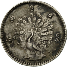 Munten, Myanmar, Mu, 1852, ZF+, Zilver, KM:7.1