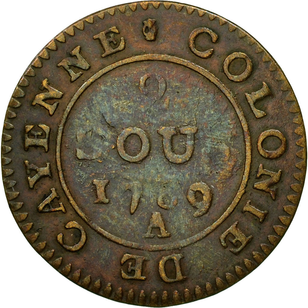 Monnaie, Guyana, 2 Sous, 1789, Paris, TTB, Bronze, KM:1