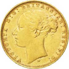 Moneta, Australia, Victoria, Sovereign, 1879, Melbourne, BB+, Oro, KM:7