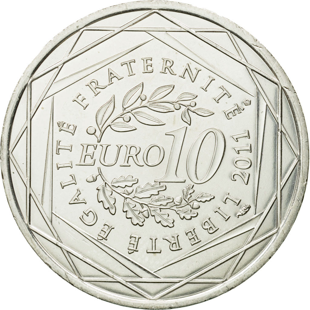 France, 10 Euro, Mayotte, 2011, MS(65-70), Silver, KM:1726