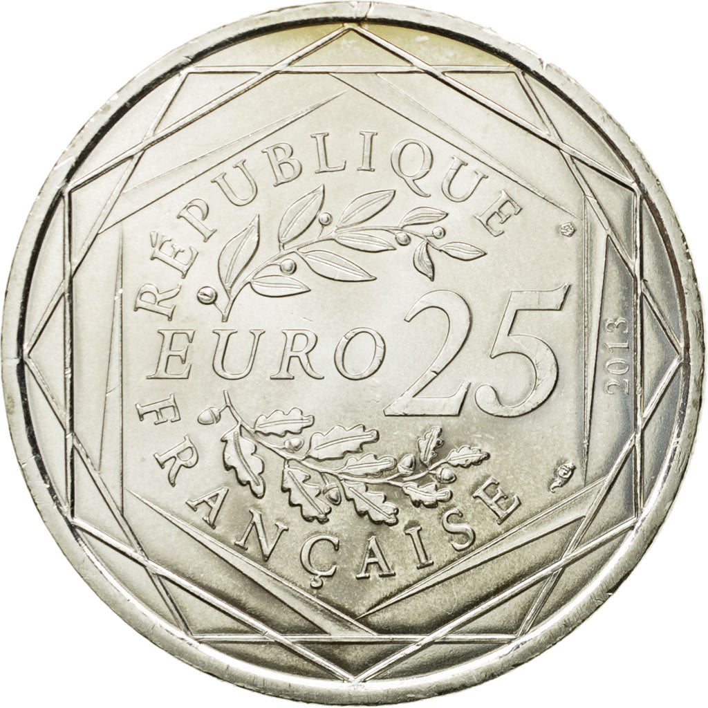 France, 25 Euro, Laicité, 2013, MS(63), Silver