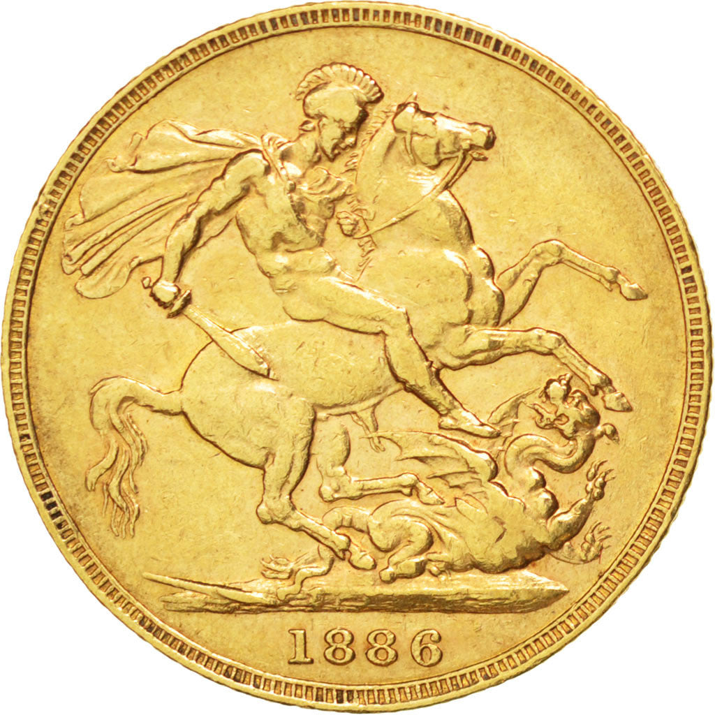 Coin, Australia, Victoria, Sovereign, 1886, Melbourne, AU(55-58), Gold, KM:7