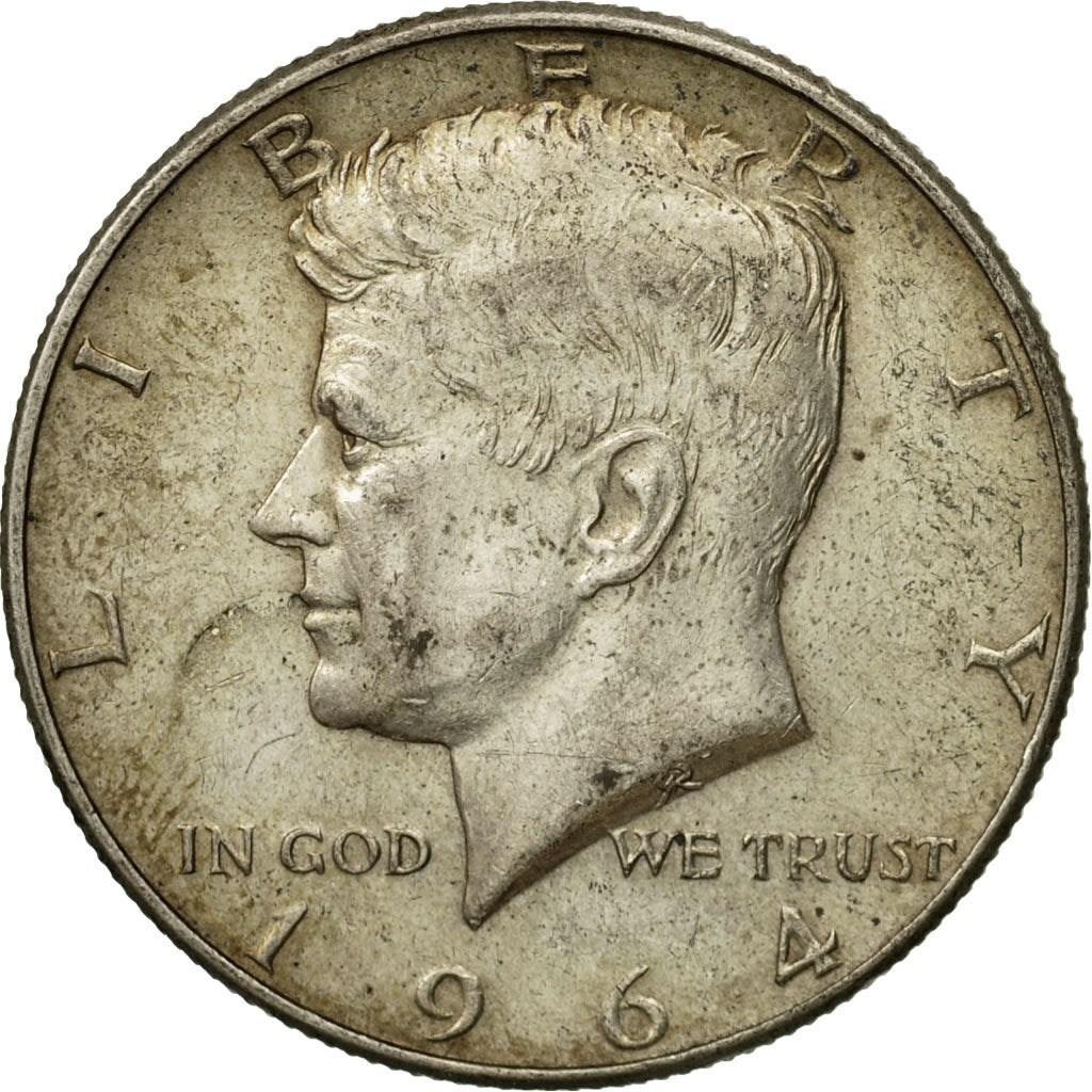Coin, United States, Kennedy Half Dollar, Half Dollar, 1964, U.S. Mint