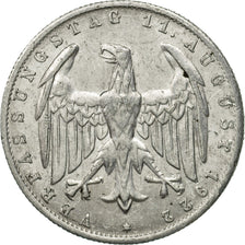 Munten, Duitsland, Weimarrepubliek, 3 Mark, 1922, Stuttgart, ZF, Aluminium