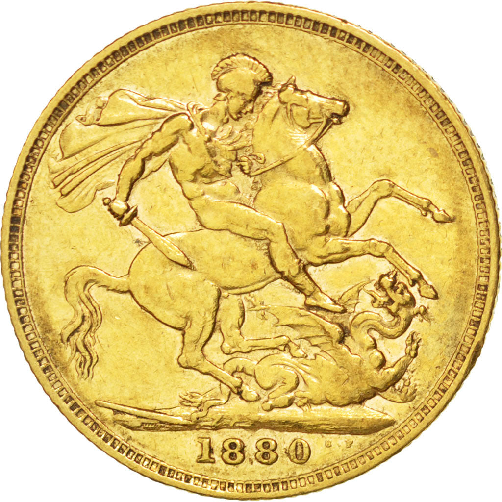 AUSTRALIA, Sovereign, 1880, Sydney, KM #7, AU(50-53), Gold, 7.94